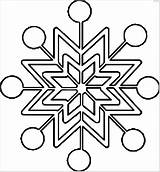 Snowflake Coloring Pages Printable Christmas Winter Easy Kids Simple Preschoolers sketch template