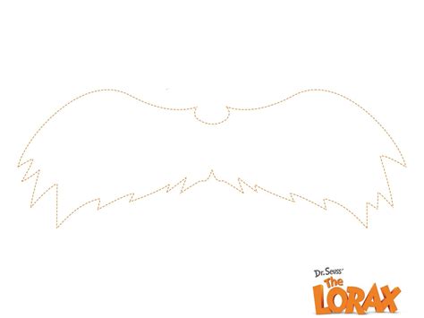 printable lorax mustache  eyebrows template printable word searches