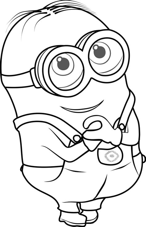 happy minion dave coloring page  printable coloring pages  kids