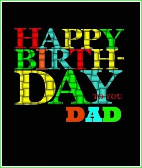 Black Background Colorful Happy Birthday Dad Wishes Image