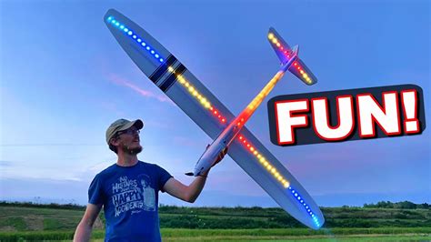 led lights  rc airplane   flite night radian thercsaylors youtube