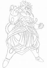 Broly Dragon Ssj4 Ball Coloring Deviantart Pages Super Drawing Dbz Line Drawings sketch template