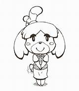 Isabelle Animalcrossing Lineart sketch template