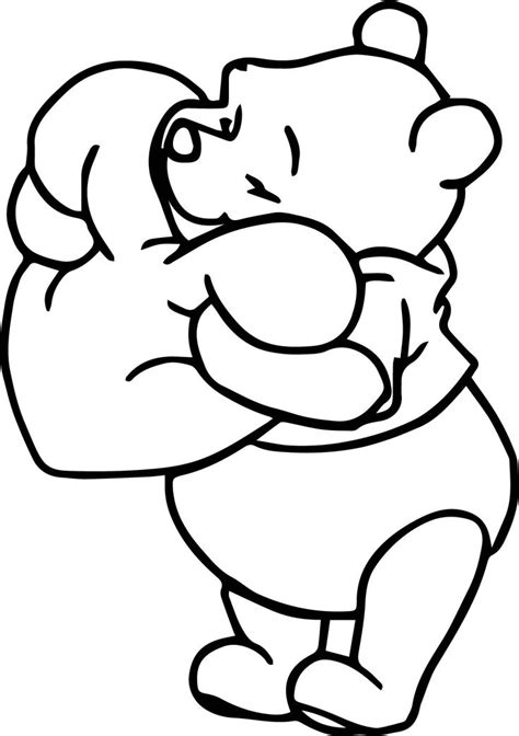 cool winnie  pooh heart pillow coloring page valentines day