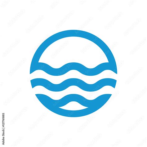water waves logo sea flowing sign water symbol blue vector