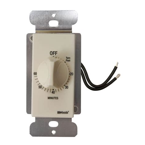 woods  minute  wall spring wound countdown timer mechanical wall switch light almond