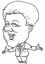 Clinton Bill Coloring Caricature Pages Drawing Tutorials Presidents Categories sketch template
