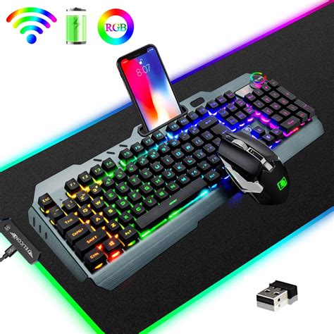 wireless gaming keyboard  mouse combo  kinds rgb led backlit