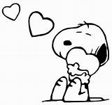 Snoopy Hearts Valentine Hugs Viatico Snoopn4pnuts sketch template