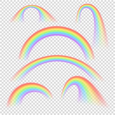 conjunto aislado arco iris arco iris realista de verano arco arco iris