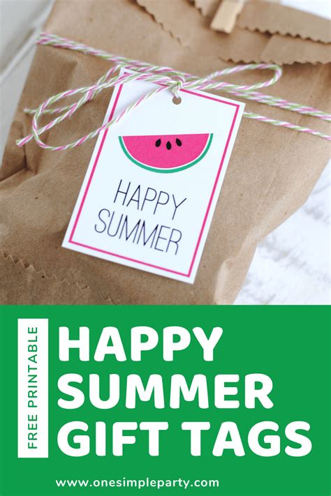 printable happy summer tags  simple party