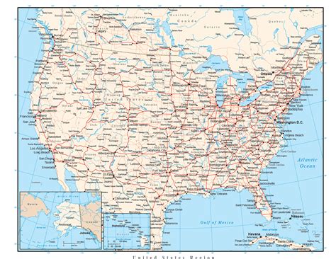united states map  states capitals cities highways