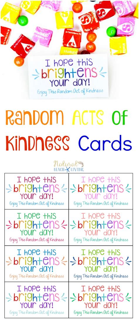 random acts  kindness printable cards   random acts
