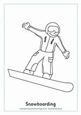 Snowboarding Colouring Olympic Winter Sports Pages Olympics Activityvillage Coloring Printables Preschool Crafts Colors sketch template