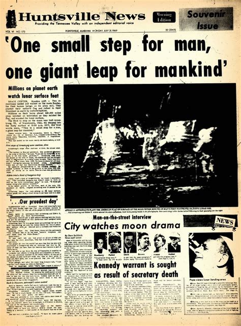 famous front pages    moon landing  globe  mail