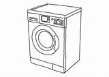 Washing Machine Line Wash Coloring Vector Illustration Lineart Pages Top sketch template
