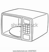 Oven Microwave Template Coloring sketch template