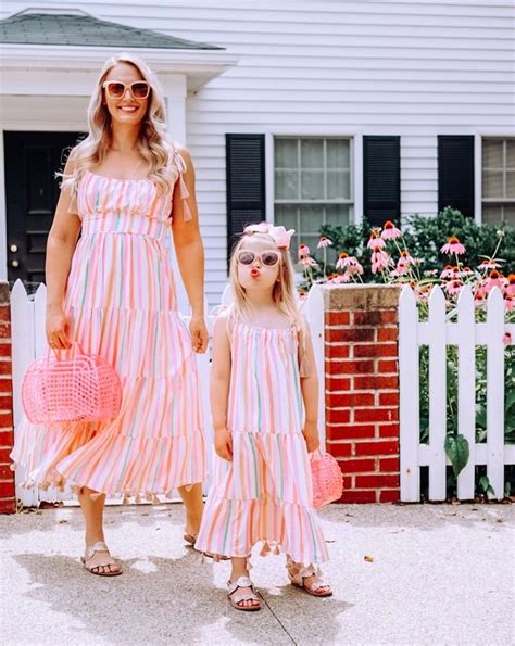 Mommy And Me Rainbow Stripe Maxi Dresses From Chicwish Chicwish