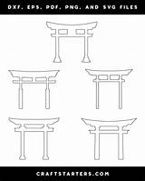 Torii Gate Patterns Cut sketch template