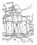 Castle Medieval Fortress Sheets Castles Kidsplaycolor Castelo sketch template