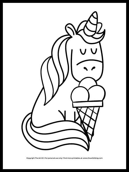 unicorn ice cream coloring