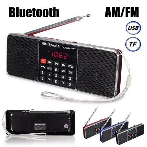 bluetooth portable lcd fmam radio stereo speaker mp  player micro sd usb ebay