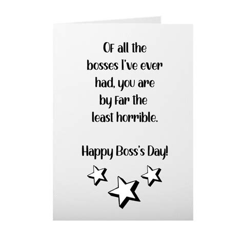 Funny Boss Appreciation Card Boss S Day Card Least Etsy Boss Humor