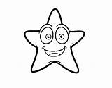 Starfish Smiling Coloring Drawing Kids Coloringcrew Sea Clipart sketch template