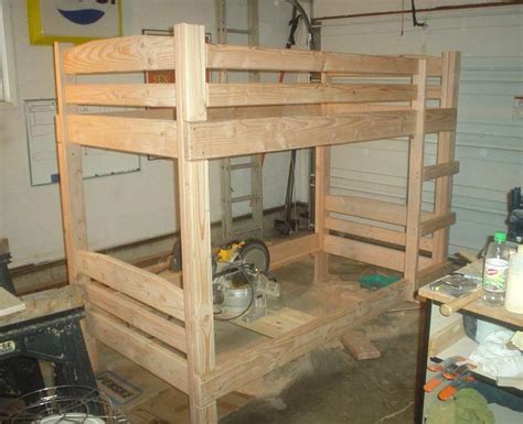 Simple Bunk Bed Construction Diy Blueprint Plans Download Bunk Bed