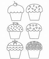 Cupcake Coloring Pages Template Muffin Printable Birthday Cupcakes Happy Cup Cake Kids Color Embroidery Kleurplaat Sheets Clipart B059 Pattern Drawing sketch template