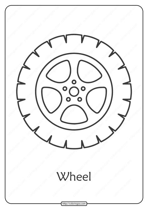 printable car wheel  coloring page