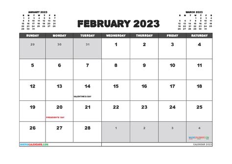 february  calendar printable   image