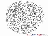 Pizza Coloring Printable Sheets Meal Pages Food Sheet Title sketch template
