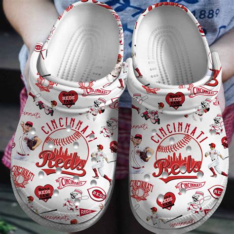 cincinnati reds white crocs discover comfort  style clog shoes