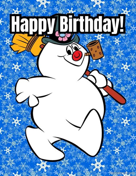 happy birthday snowman meme generator