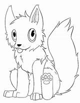 Chibi Wolf Anime Coloring Pages Template sketch template