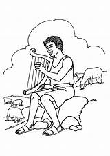 Harp Playing David sketch template