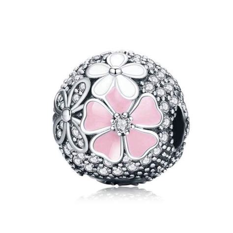 shop  sterling zilver roze bloem clip charm fit originele pandora armband voor vrouwen