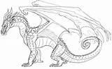 Coloring Wings Fire Pages Dragons Hybrids Dragon sketch template