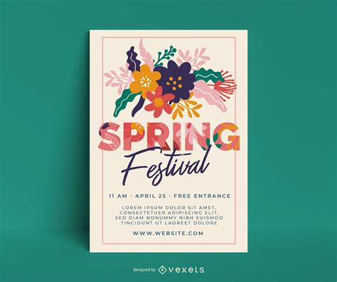 spring festival poster template vector