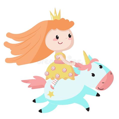 fairy rides unicorn stock illustration illustration of
