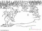 Kleurplaat Sneeuwballen Nieve Gooien Bolas Zabawy Malvorlage Palle Elfen Elfjes Neige Dibujo Zimowe Paesaggi Elfos Tirar Coloriage Dzieci Werfen Tirare sketch template
