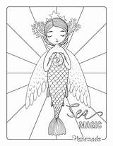 Mermaid Pdfs sketch template