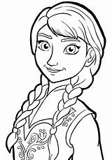 Anna Frozen Coloring Face Pages Template Princess Templates Disney sketch template