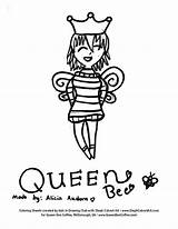 Coloring Bee Sheets Queen Coffee Drawing Club Kids January sketch template