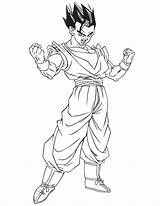 Coloring Dragon Ball Songohan Ultimate Simple Kids sketch template
