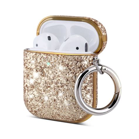 airpods case ulak luxury glitter leather  mirror surface plating hard covershockproof