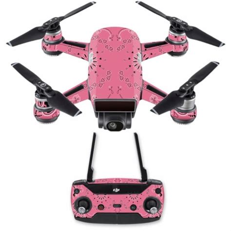 mightyskins djspcmb pink bandana skin decal  dji spark mini drone combo sticker pink ban