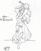 Esmeralda Digitalized Ausmalen Colors Gitana Prinzessinnen Danza Glöckner sketch template