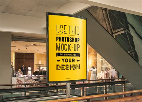 indoor advertising poster mockup freebies fribly